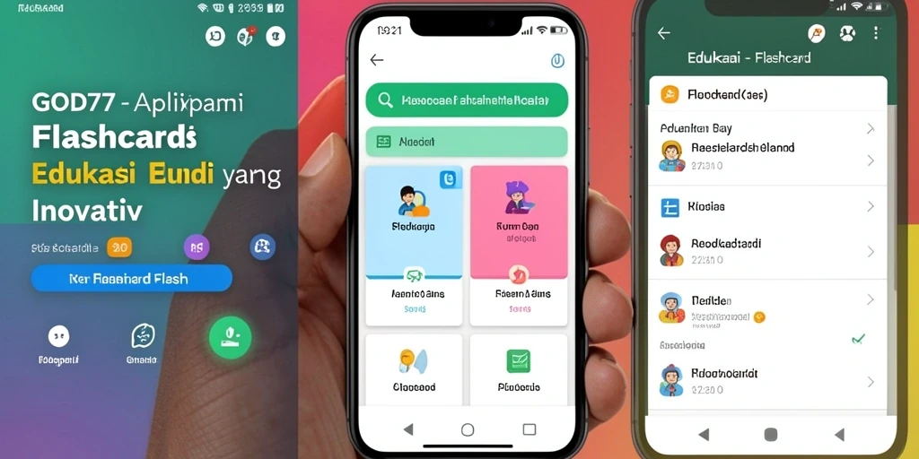 Tampilan antarmuka aplikasi Flashcard GOD77 yang menarik dan interaktif.