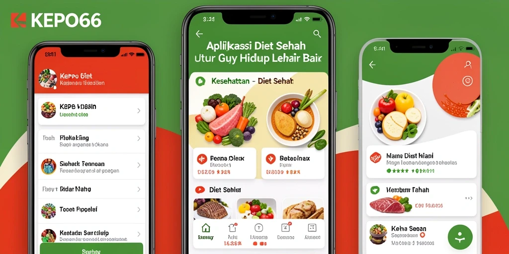 Antarmuka pengguna KEPO66 untuk Diet Sehat yang menarik.