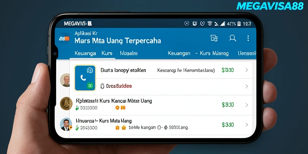Tampilan antarmuka MEGAVISA88 untuk kurs mata uang yang interaktif.