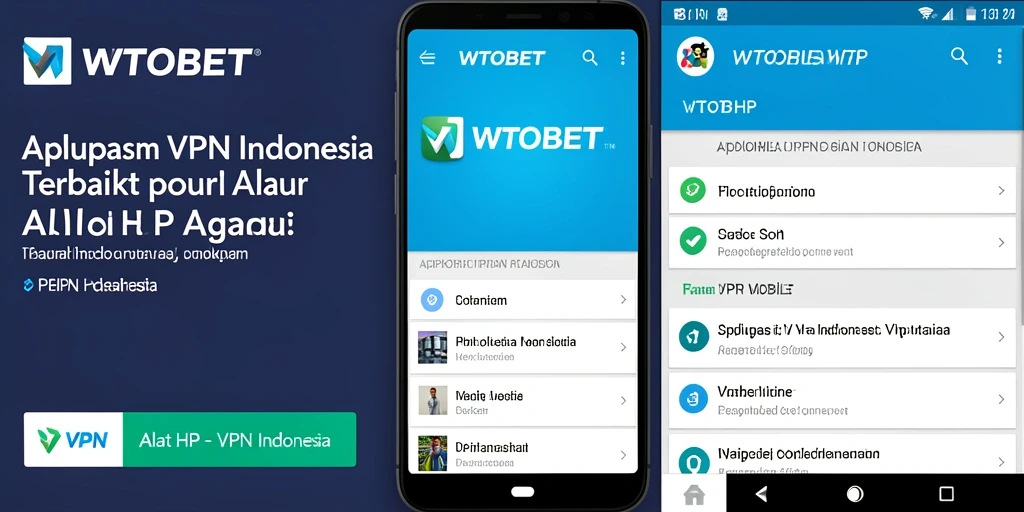 Tampilan antarmuka utama aplikasi WTOBET dengan fitur VPN Indonesia.
